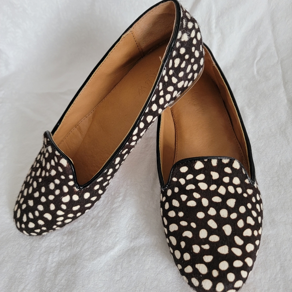 J Crew animal print flats